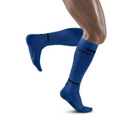 Run Compression Socks Tall - Men by CEP Sports in blue, targeted medi compression for muscle support and reduced vibrations during running
