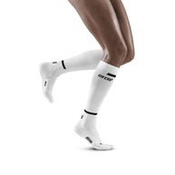Run Compression Socks Tall - Women by CEP Sports in white, targeted medi compression to support muscles and reduce vibrations for running