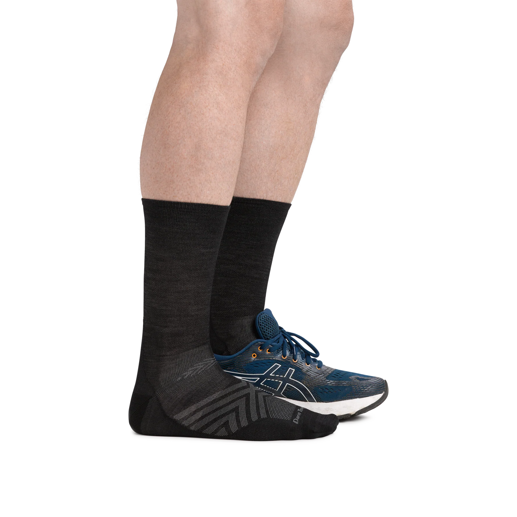 Run Micro Crew Ultra-Lightweight Running Sock - Men by Darn Tough in black, blister-proof fit for competition mileage and vertical gain
