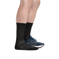 Run Micro Crew Ultra-Lightweight Running Sock - Men by Darn Tough in black, blister-proof fit for competition mileage and vertical gain