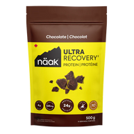 Protein Powder Chocolate by Näak in brown and yellow, high-protein recovery powder with 24g protein for endurance athletes