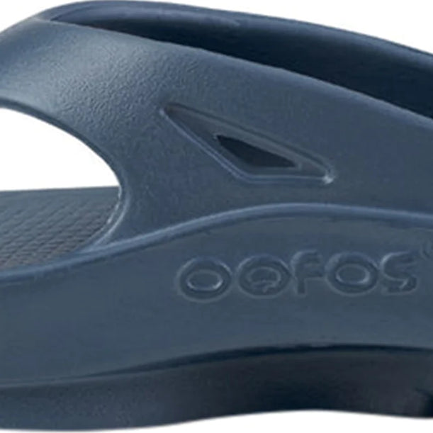 OOriginal - Unisex by Oofos in navy blue with OOfoam recovery technology, lightweight slides ideal for post-run recovery and casual wear