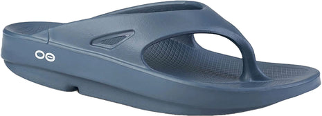 OOriginal - Unisex by Oofos in navy blue slides with OOfoam recovery technology for comfort and support, ideal for post-running recovery.