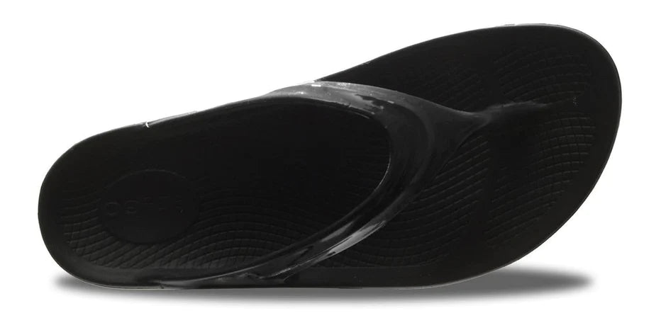 OOlala - Women by Oofos in black with patented OOfoam absorbing 37% more impact, lightweight comfort slide sandal for all-day wear
