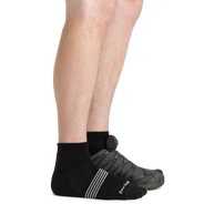 Element Quarter Lightweight w/Cushion Running Sock - Men by Darn Tough in black with mesh panels, breathable and cushioned for long endurance runs