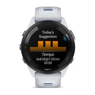 Forerunner® 265 by Garmin in white and black with colorful AMOLED touchscreen GPS running smartwatch for training readiness and running guidance