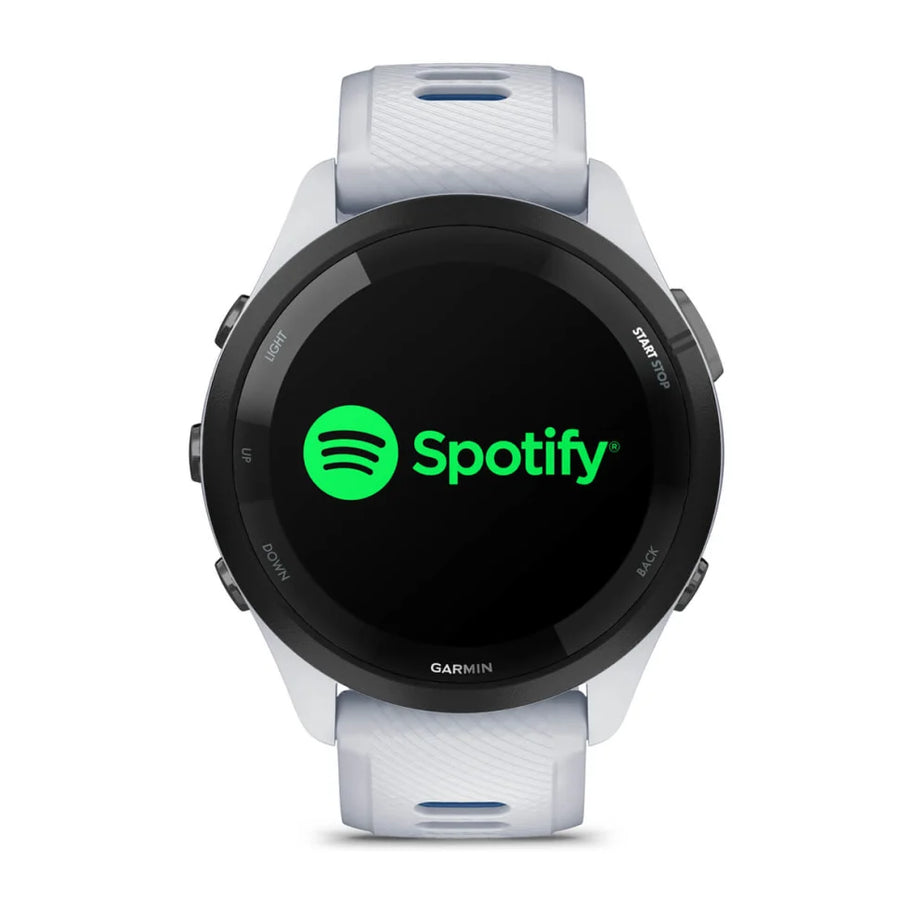 Forerunner® 265 by Garmin in white with AMOLED touchscreen, GPS running smartwatch with training readiness feature for runners