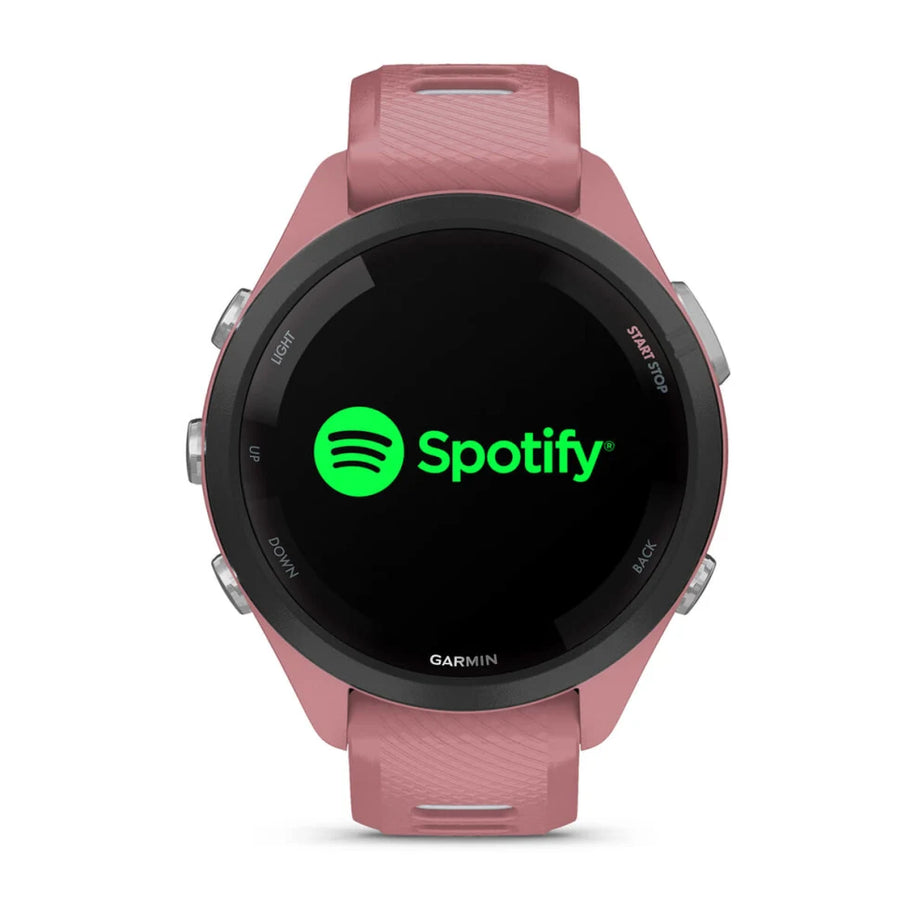 Forerunner® 265S by Garmin in rose pink, GPS running smartwatch with music control, designed for advanced training and running tracking