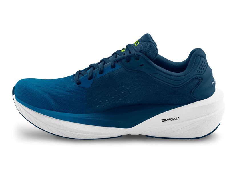 Phantom 4 - Men by Topo Athletic in navy blue with white sole, cushioned neutral road trainer for responsive, comfortable running rides