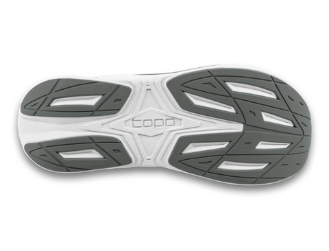 Phantom 4 Wide - Women by Topo Athletic in grey and white with cushioned responsive sole for road running and training