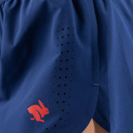 Fuel 'N Fly 4 - Women by Rabbit in moonlight blue with five pockets including back zip, versatile running shorts for long-distance comfort