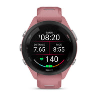 Forerunner® 265S by Garmin in rose pink, GPS running smartwatch with heart rate monitor and pace tracking for training and running.