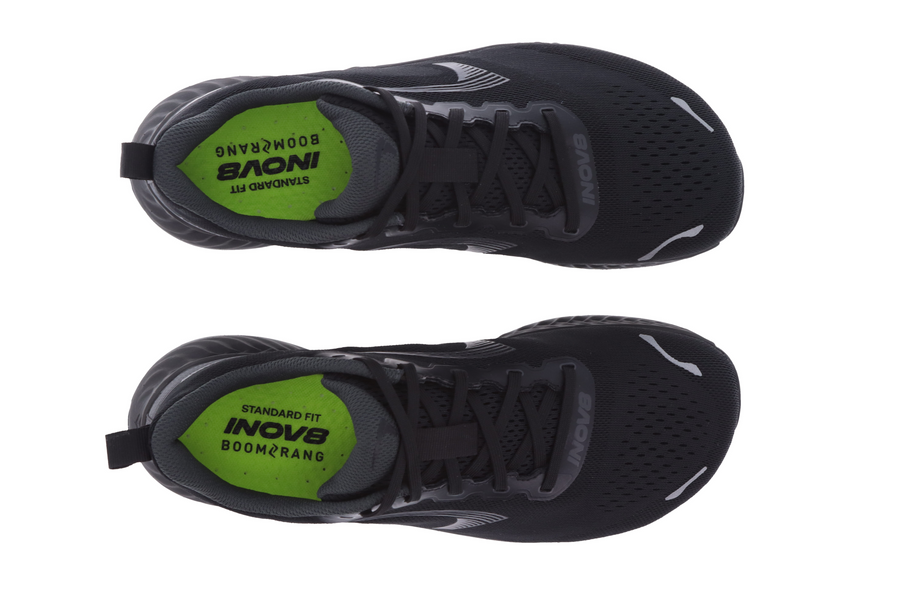 RoadFly - Men black road running shoes by Inov8 with lightweight design and trail shoe technology for fast pavement running
