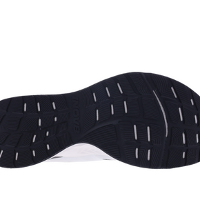 RoadFly - Men running shoe by Inov8 in black and white with road-specific sole designed for fast pavement running.