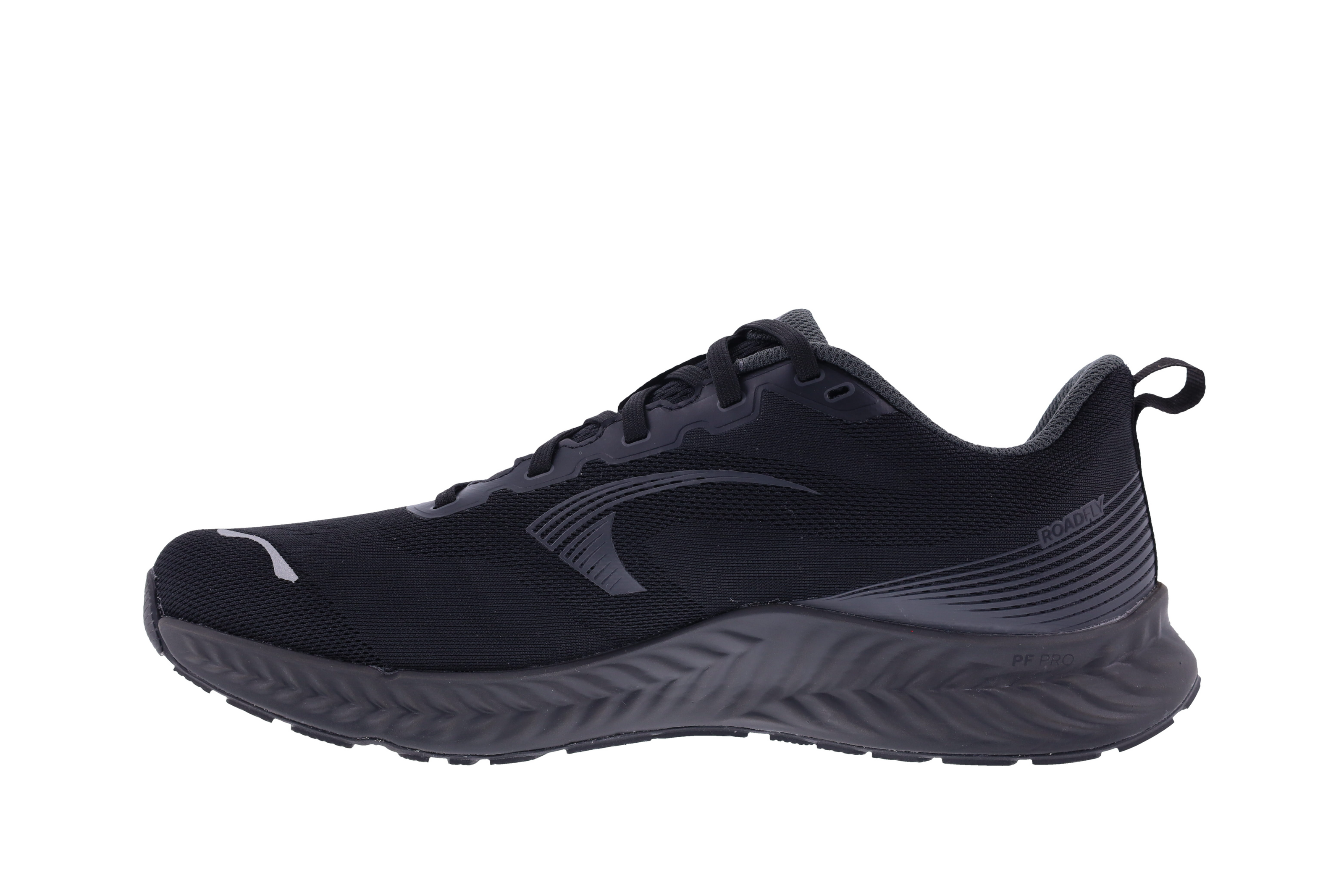RoadFly - Men black running shoe by Inov8 designed for fast road running with trail shoe technology stripped for pavement use
