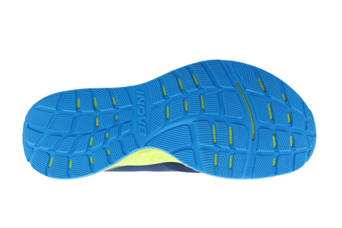 RoadFly Wide - Men by Inov8 in blue and yellow with lightweight sole designed for road running on pavements and paths