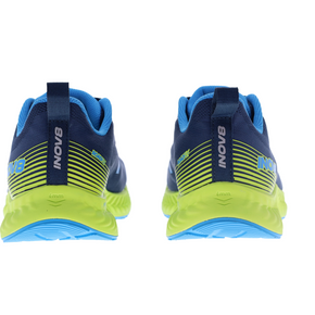 RoadFly Wide - Men by Inov8 in navy blue and lime green, lightweight road running shoes designed for fast pavement and path running.