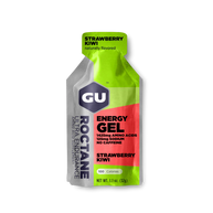 Roctane Energy Gel Strawberry Kiwi by GU Energy in green and red, hydration and amino acids for endurance running and high-intensity use