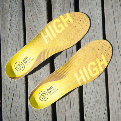 3 Feet Run Sense High Running Insoles by Sidas in yellow, for high arches, designed to improve running stride and terrain feel