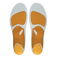 3 Feet Run Sense High Running Insoles by Sidas in white and orange, designed for high arches to enhance running stride and terrain connection