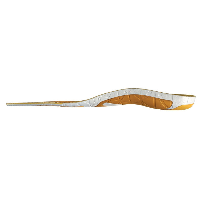 3 Feet Run Sense High Running Insoles by Sidas in white and orange designed for high arches to improve running stride and terrain feel