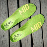 3 Feet Run Sense Mid Running Insoles by Sidas in green, medium arch support for natural stride and running comfort