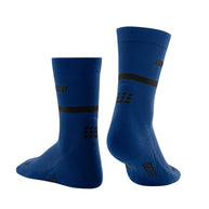Run Compression Socks 4.0 Mid Cut - Men by CEP Sports in blue, stabilizing and stimulating joints with wrinkle-free compression for injury reduction