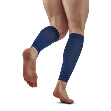 Run Compression 4.0 Calf Sleeves - Men by CEP Sports in navy blue with medi compression for calf stabilization and muscle activation during running