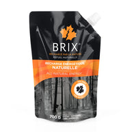 Energy Gel - Maple by Brix in black and orange pouch, all-natural maple syrup energy gel with Himalayan salt for endurance nutrition
