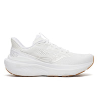 Saucony Echelon 11 Wide women's road running shoe in White/Gum (white with gum outsole), side view