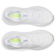 Top-down view of a pair of Saucony Echelon 11 Wide women's road running shoes in White/Gum (white with gum outsole)
