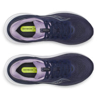 Top-down view of a pair of Saucony Echelon 11 Wide women's road running shoes in Naval/Pastel (navy with lilac trim)