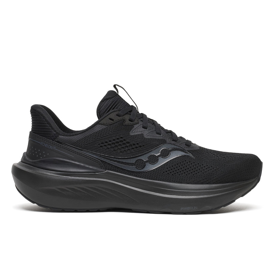 Saucony Echelon 11 Wide women's road running shoe in Triple Black, side view