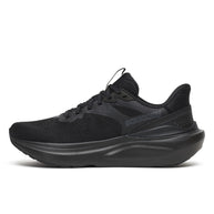 Saucony Echelon 11 Wide women's road running shoe in Triple Black, inner side view showing the Saucony logo