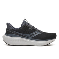 Saucony Echelon 11 X Wide men's road running shoe in Black/Gunmetal, side view