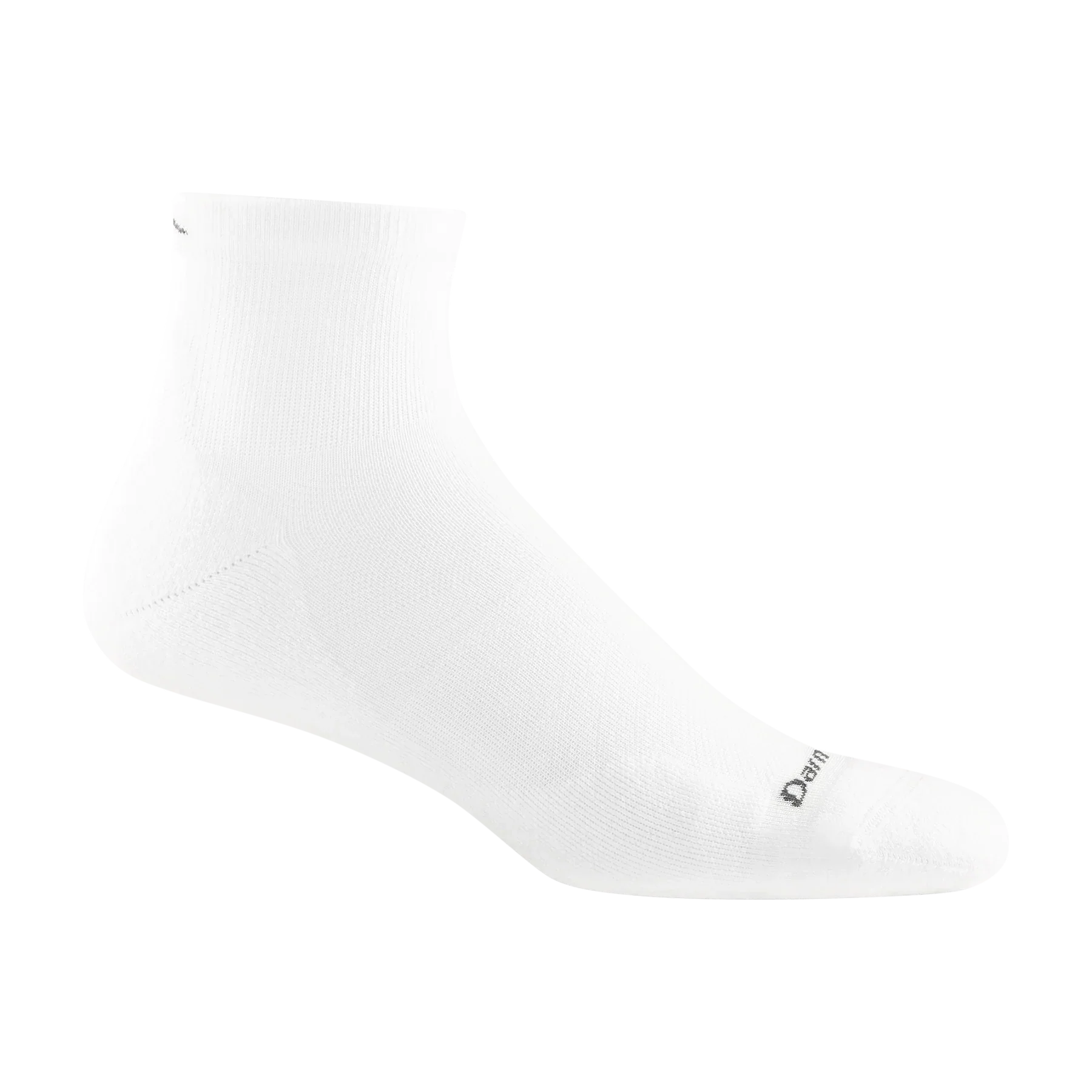 Run Quarter Ultra-Lightweight w/Cushion Running Sock - Men by Darn Tough in white with ankle coverage and silky ribbing for running and training