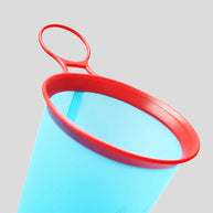 SpeedCup 2-Pack by Hydrapak in blue with red rim, lightweight collapsible reusable hydration accessory for running and outdoor use