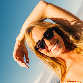 Vallarta sunglasses by Sunski in black lightweight design with sculpted arms for all-day comfort, perfect for men and women outdoors