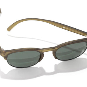Avila by Sunski in translucent brown half frame sunglasses with metal details, lightweight and versatile for men and women