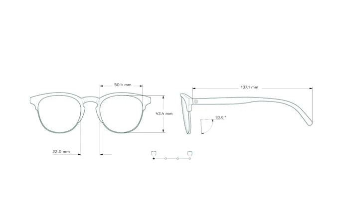 Avila by Sunski in classic half-frame style with metal details, lightweight design, no wire nose pads for versatile eyewear use