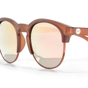 Avila by Sunski in translucent brown with metal details, classic half frame glasses for versatile lightweight eyewear without nose pads