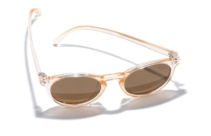 Dipsea by Sunski in clear beige with brown lenses, round frame sunglasses blending urban style and outdoor spirit for men and women