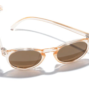 Dipsea by Sunski in clear beige with brown lenses, round frame sunglasses blending urban style and outdoor spirit for men and women