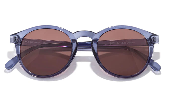Dipsea by Sunski in translucent blue with brown lenses, round frame glasses blending urban style and outdoor spirit for men and women