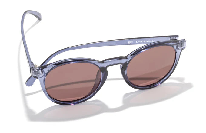 Dipsea by Sunski in translucent purple with brown lenses, round glasses blending urban style and outdoor spirit, unisex accessory