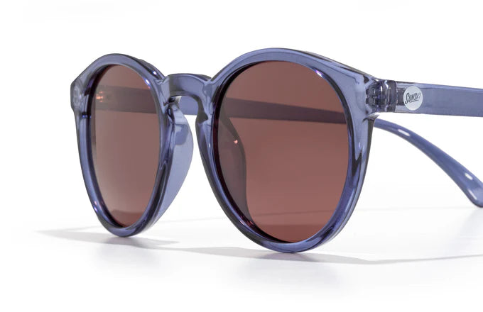 Dipsea by Sunski in translucent blue with brown lenses, round frame glasses blending city style and outdoor spirit for men and women