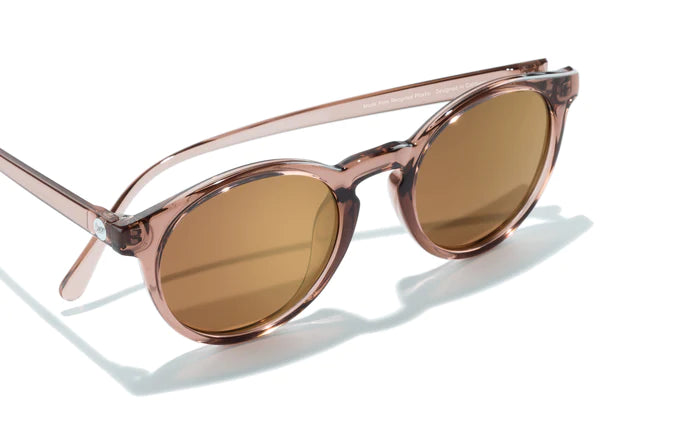 Dipsea by Sunski in light brown round frame sunglasses with brown lenses, stylish accessory blending city style and outdoor spirit