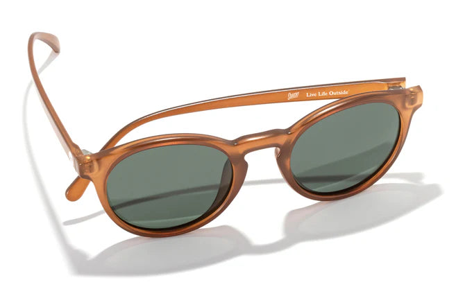 Dipsea by Sunski in amber with round frames, stylish sunglasses blending urban look with outdoor spirit, unisex accessory from USA-based brand