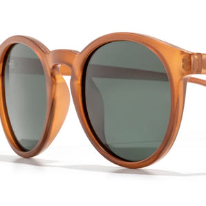 Dipsea sunglasses by Sunski in matte amber with round frames blending city style and outdoor spirit, unisex accessory for all-day wear