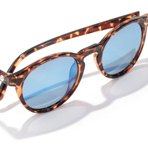 Dipsea by Sunski in tortoise with blue lenses, round frame glasses blending city style with outdoor spirit for men and women